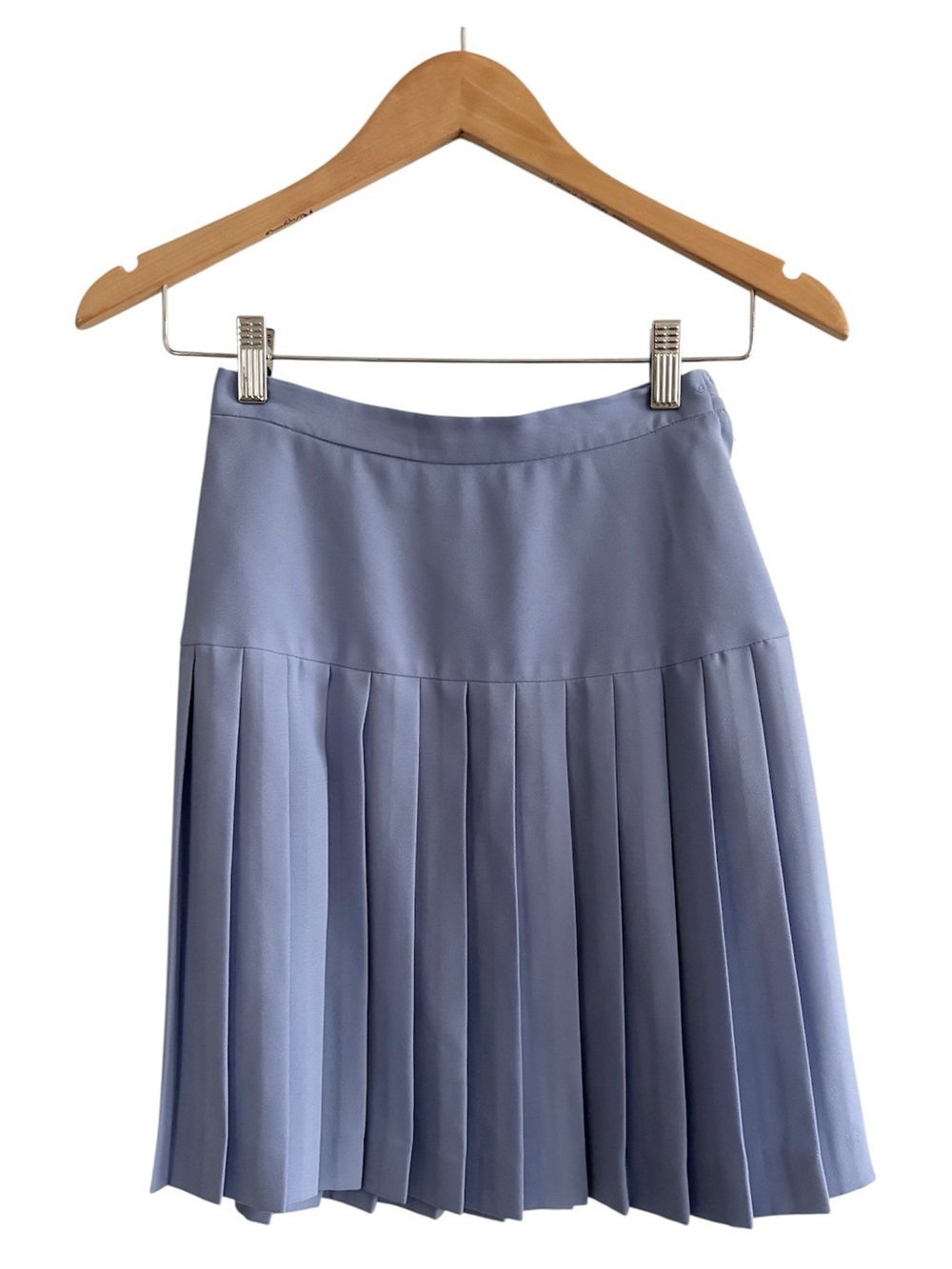Vintage Pleated Periwinkle Lavender Mini Skirt